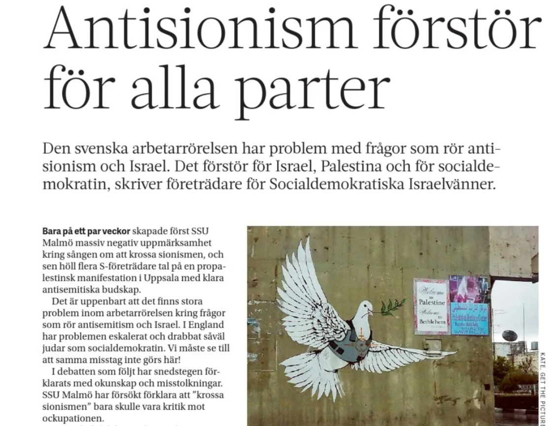 Aktuellt i Politiken om Israel och antisionism